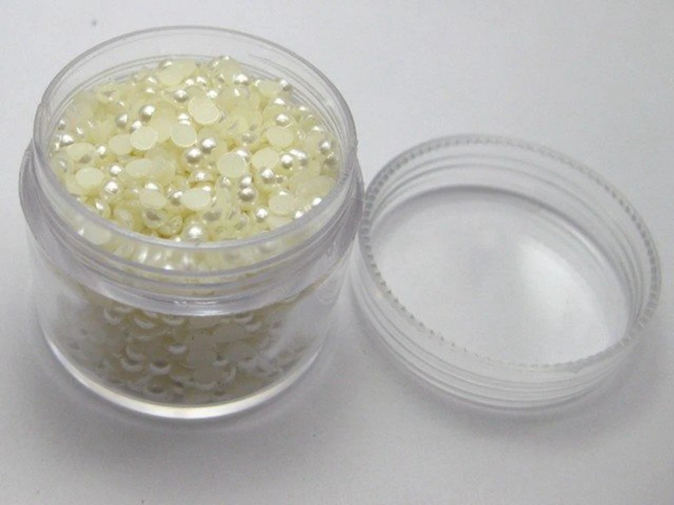 Caja de almacenamiento de puntas de arte en uñas de 3 mm con cuentas gemas de media perla Flatback 2000 color a elegir Foto 3 de 4