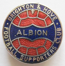BRIGHTON - Superb Vintage SUPPORTERS CLUB Enamel Football Pin Badge