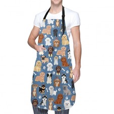 Sweetshow Cute Dog Apron with 2 Pockets and Adjustable Neck Waterproof Kitche...