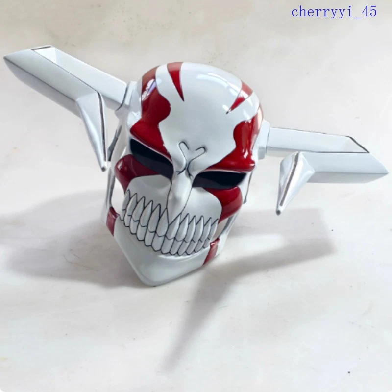 BLEACH Ichigo Full Hollow Mask Bull Head Horned Cosplay Helmet Halloween Anime - Image 2 of 4