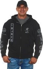 JH Design Mens Ford Shelby Cobra Zip-Up Hoodie with Front  Back Emblems