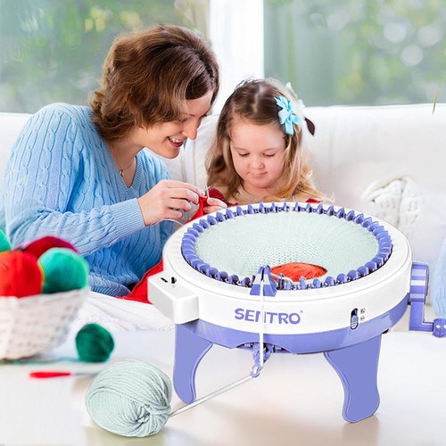 SENTRO Strickmaschine, 48 Nadeln smarte Häkelmaschine mit blau - Bild 7 von 8