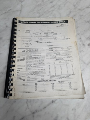 #ad #ad KALAMAZOO MODEL 2500B4 4 WHEEL SPEED TRUCK INSTRUCTION PARTS LIST CATALOG MANUAL $116.00