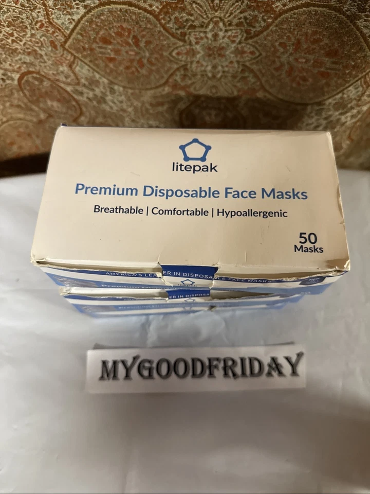 Litepak 150 Disposable Face Mask Thickness Comfort Earloops  50 Masks Ea Ex:1/29 - Image 3 of 4