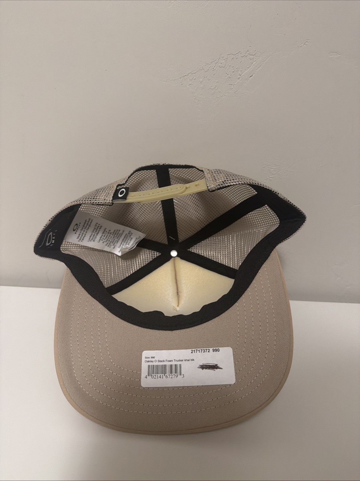Oakley O Stack Foam Mesh Trucker Khaki Black Snapback Adjustable Hat Cap