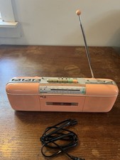 Sharp QT-50 Cassette Player Radio Peach Vinta...