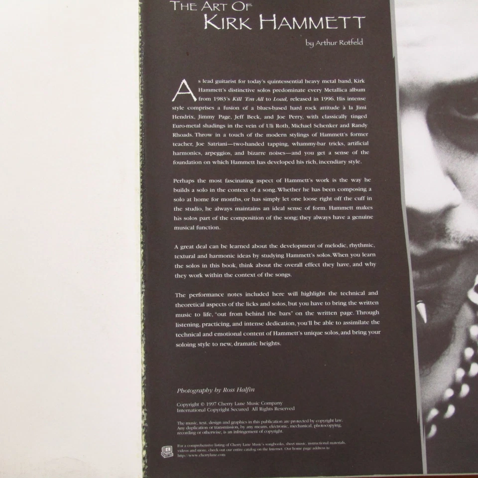 Metallica Guitar Tab Tablature Book The Art Of Kirk Hammett - Rock Heavy Metal - Image 3 of 4