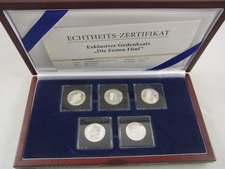 Konvolut 5 Silbermedaillen Die Ersten Fünf BRD Deutschland T7146