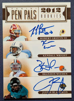 2012 Prime Signatures AUTOGRAPH Griffin III Blackmon Wright Weeden 11 (FREE S/H)
