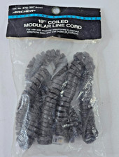 Vintage Radio Shack 18 Foot Brown Coiled Telephone Cord NOS