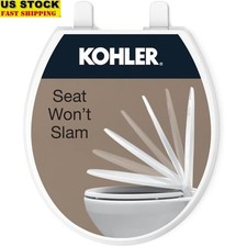 Quiet Close Round Toilet Seat Soft Close Lid Grip Tight Bumpers Easy Install New