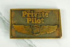 Private Pilot vintage brass buckle Parkview Distributors 1974