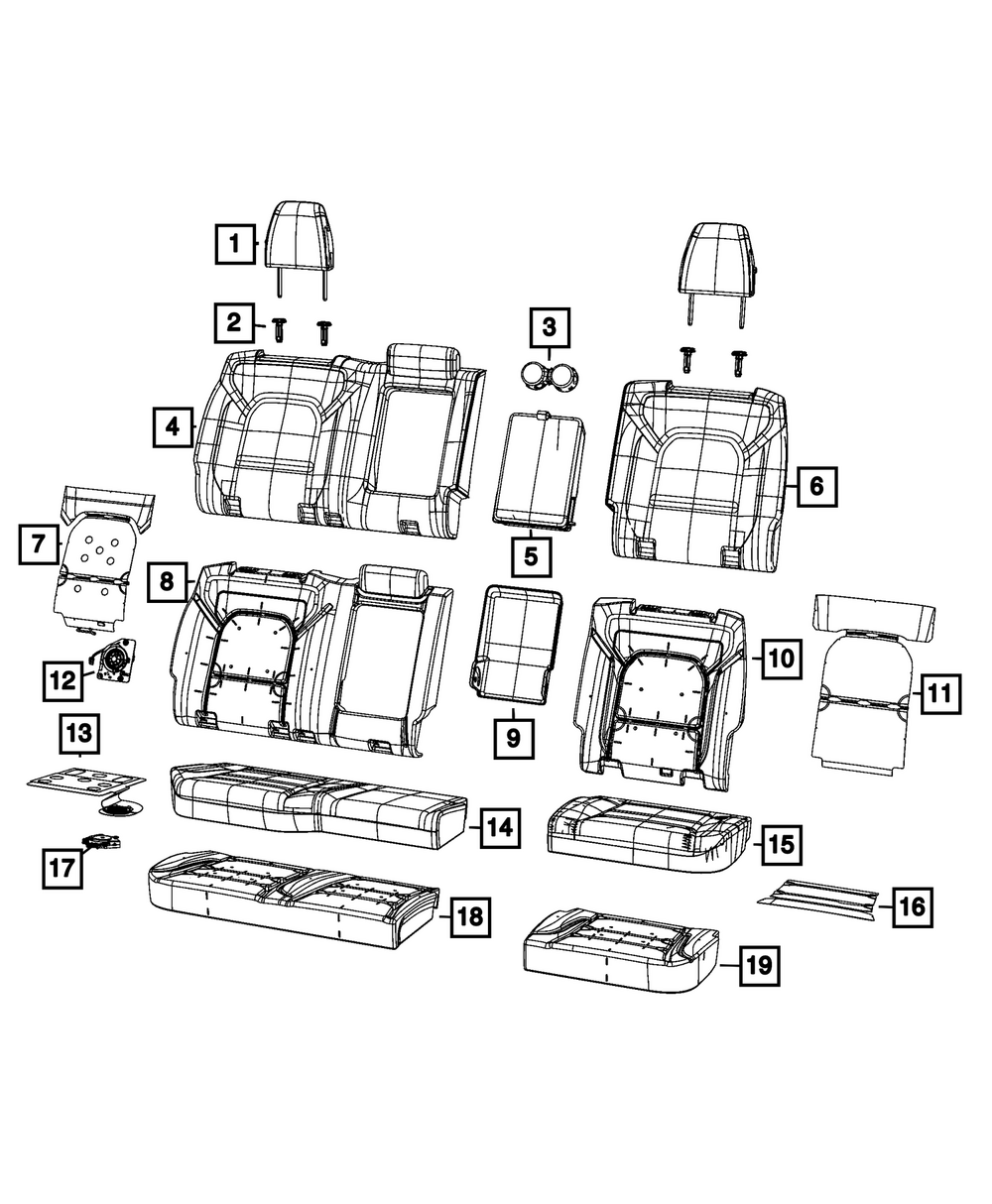 Genuine Mopar Second Row Headrest Right 6CN082X9AB