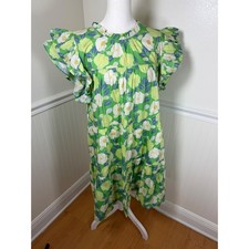 Shop the Mint Green Blue Floral Tiered Midi Dress Spring Summer Women Size L