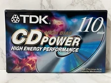 TDK CD Power Blank Audio Cassette Tape 110 Min Type II New Sealed