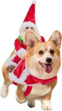 Dog Cat Christmas Costumes Pet Santa Claus Outfit Funny Fancy Clothes Small