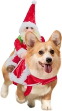 Dog Cat Christmas Costumes Pet Santa Claus Outfit Funny Fancy Clothes (Small)