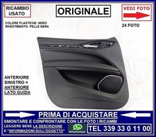 PANNELLO PORTIERA ANTERIORE SINISTRO SX GUIDA RIV PELLE NERO ALFA ROMEO STELVIO
