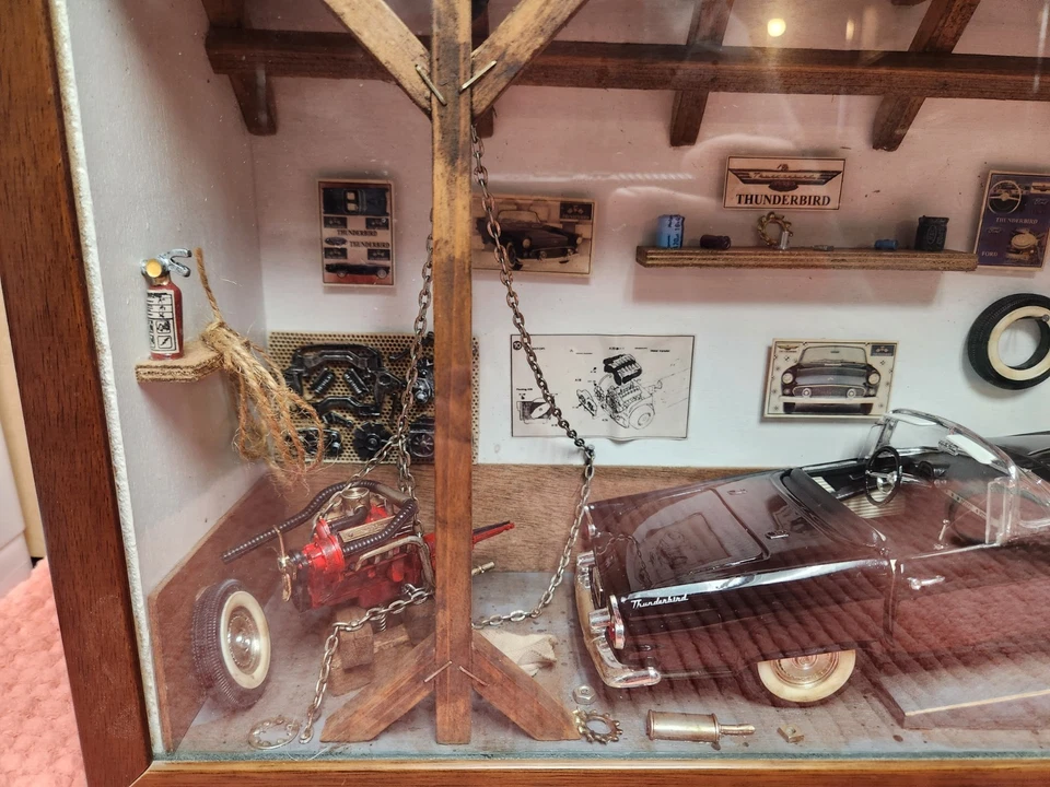 Danbury Mint "The 55 Thunderbird ShadowBox" 1955 Ford Thunderbird Shadow Box 23" - Image 2 of 4