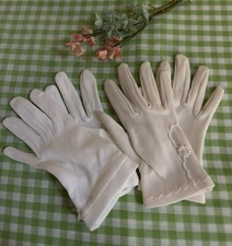 VTG childrens white cream gloves 2 pair girl formal sz 4-7 new and pre owned