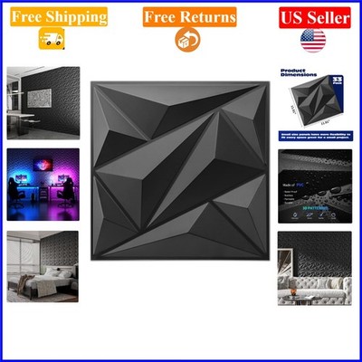 33 Pack Black 3D Diamond Wall Panels for Living Room, Bedroom, Office