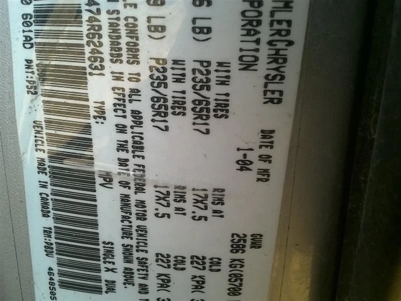 Used Gear Box Automatic Transmission FWD Fits 04 PACIFICA 10148755 - Image 4 of 4