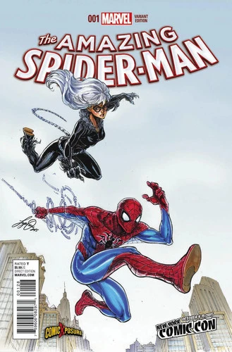 AMAZING SPIDER-MAN #1 SIYA OUM EXCLUSIVE SPIDERMAN BLACK CAT