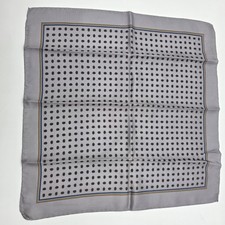 VINTAGE Men  s Pure Silk Hand-crafted Pocket Square Handkerchief Gray Multicolor