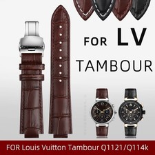 Genuine Leather Strap for LV Tambour Q1121 Q114K Watch Band Men Women Replacemen