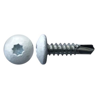 Global Link #10 x 3/4'' White Star Truss Head SAE Screws 500 Pieces