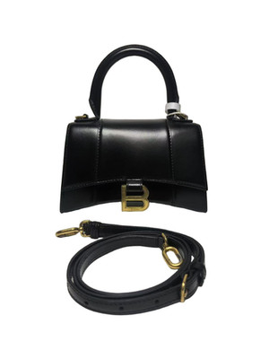 Balenciaga Hourglass XS Shoulder Bag Black Calfskin Leather Women