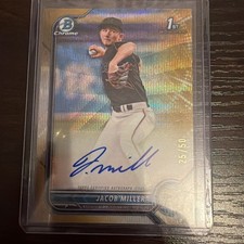 2022 Bowman Chrome Jacob Miller Gold Refractor Rookie Card RC Auto /50 Signed. rookie card picture