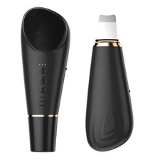 Silicone Scrubber Blackhead Scraper Rechargeable 2-in-1 Cleansing Brush & Ski...