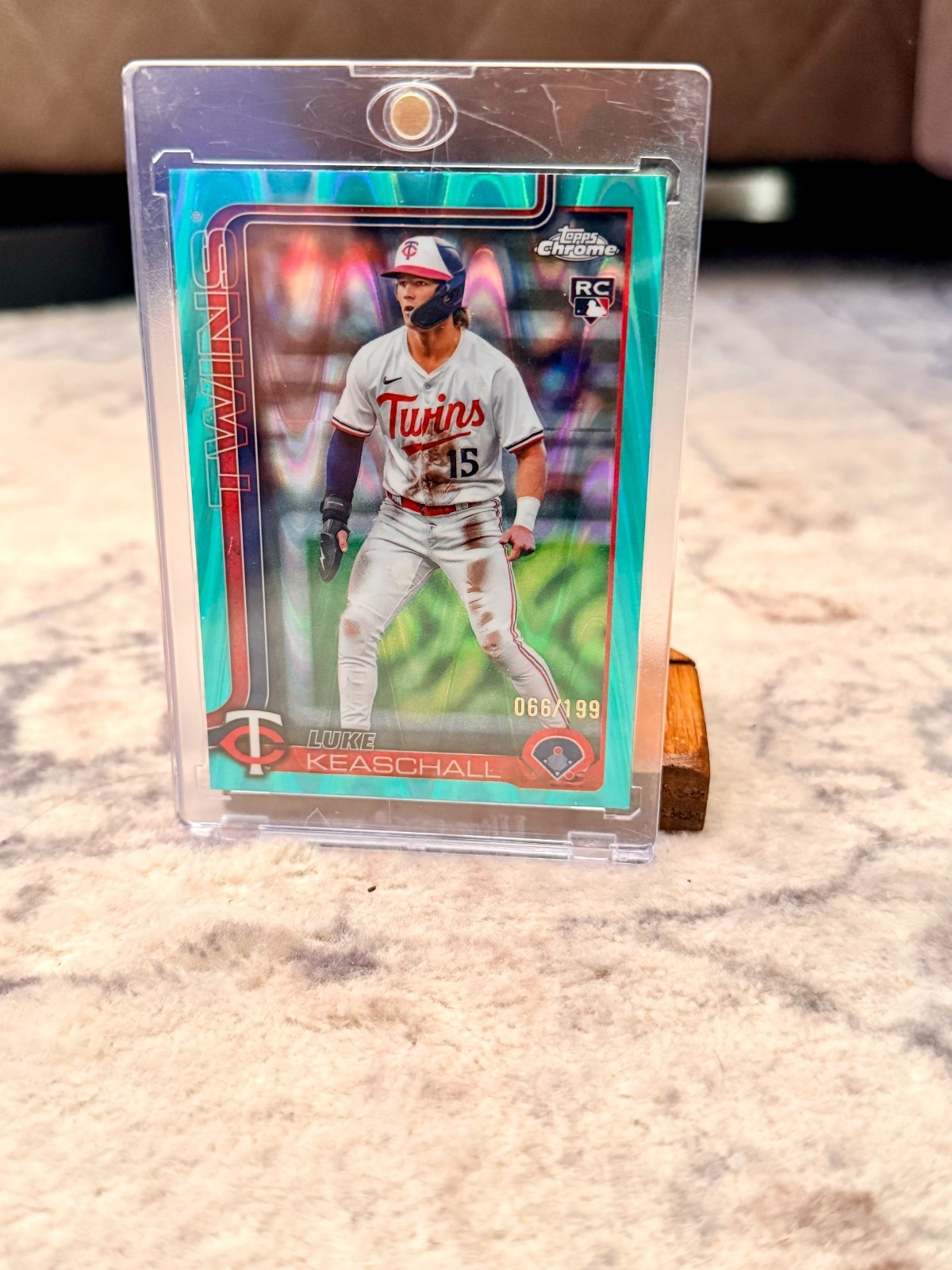 LUKE KEASCHALL 2025 TOPPS CHROME UPDATE ROOKIE AQUA WAVE RC /199 #USC106
