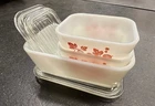 Vintage Pyrex Pink Gooseberry (1) 0502 &  (2) 0501 Refrigerator Dishes