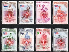 Dominican Republic Stamp B1-B5, CB1-CB3  - 56 Olympics with OP