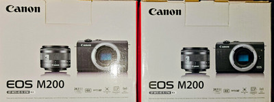 Brand New Canon EOS M200 White Mirrorless 24.1MP EF-M15-45mm 3.5-6.3 IS STM Kit