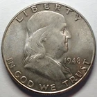 1948-D 50C Silver Franklin Half Dollar