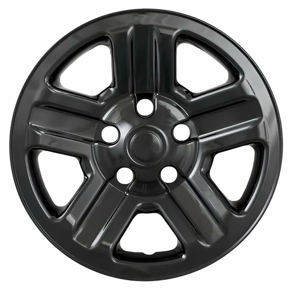 4 New Gloss Black 16" Impostor Wheel Skins for 07-18 Jeep Wrangler JK Rim Covers Foto 4 de 4