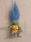 Vintage 1993 TMNT Teenage Mutant Ninja Turtles Troll Figure - Leonardo Blue Hair
