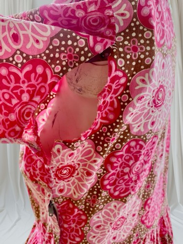 True Vintage 1950s Pink Floral Fit N Flare Cotton Dress - Classic Retro Style - Imagen 9 de 12