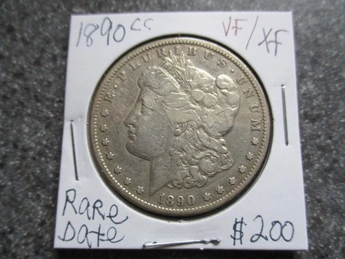 1890cc MORGAN SILVER DOLLAR in VERY NICE VF to EXTRA FINE condition!! RARE DATE!