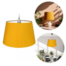 Mustard Cotton Fabric Drum Lampshade Easy Fit Table Lamp & Ceiling Pendant Shade