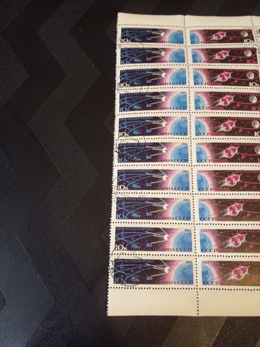4 Full Russian SPACE STAMPS FULL SHEETS - Picture 6 of 8