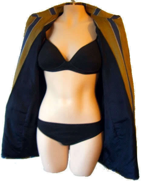 GUCCI tuta blu a righe oro blu giacca blazer 46 m 10 bottoni LINO cappotto vintage SOLE