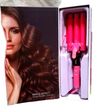 Alure 3 Barrel Crimper Curling Waver Iron LED  Display -Temp Control NIB