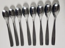 Studio William Stainless Flatware PAPAYA Mirror Dinner Tablespoons 8 Spoons