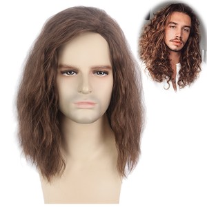 Cosplay Winter Soldier Wigs Men Ombre Brown Long Wave Synthetic