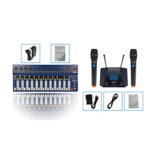 14 Channel Bluetooth Audio Mixing USB MP3 Stage DJ Mixer UHF Karaoke Microphone