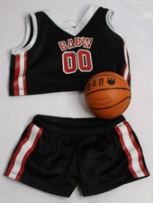 Build A Bear Basketball Black Red White BABW Jersey Shorts Ball Outfit Uniform